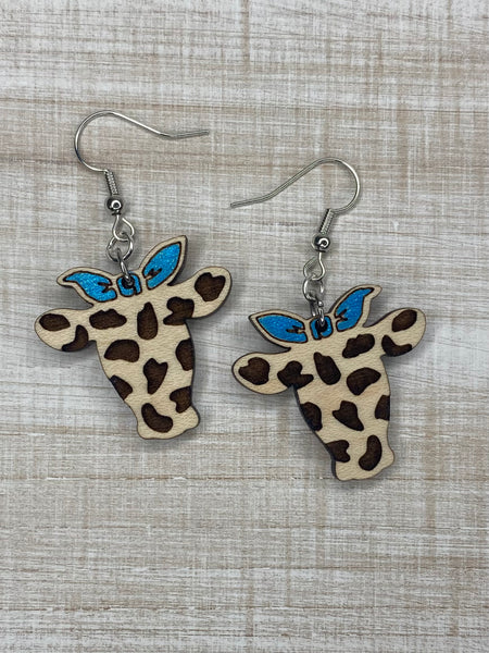 Heifer w/Bow Drop Earrings