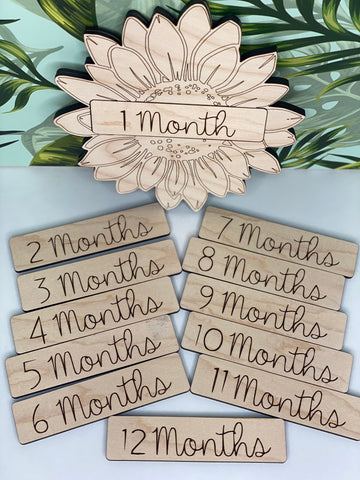 Sunflower Baby Month Markers