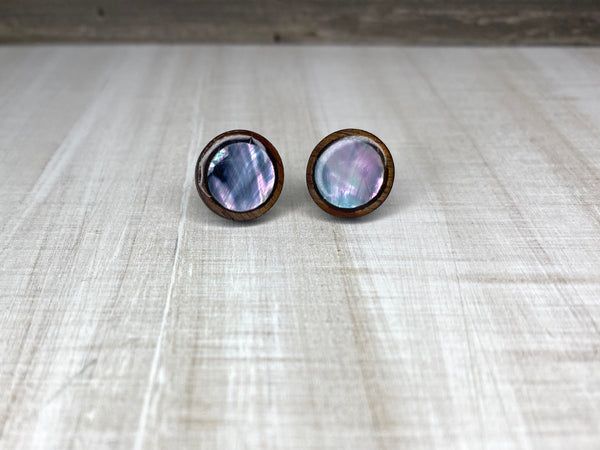 Abalone & Walnut Studs